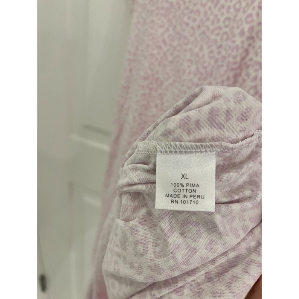 NWOT P.Jamas Light Baby Pink Lepoard Animal Print Nightgown Pima Cotton XL - Picture 6 of 6